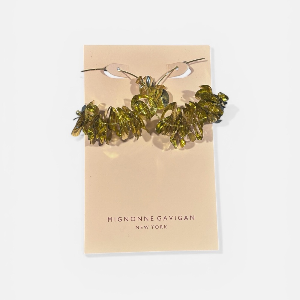 Mignonne Gavigan Gold-Plated Hoop Earrings with Olive Sequins